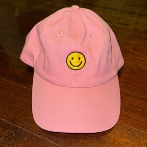 Pink Baseball Cap with Smiley Face